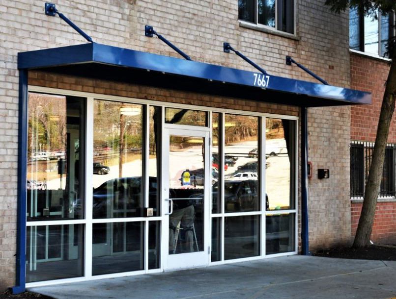 Install Flat Metal Canopies In Columbia Carroll Architecture Shade