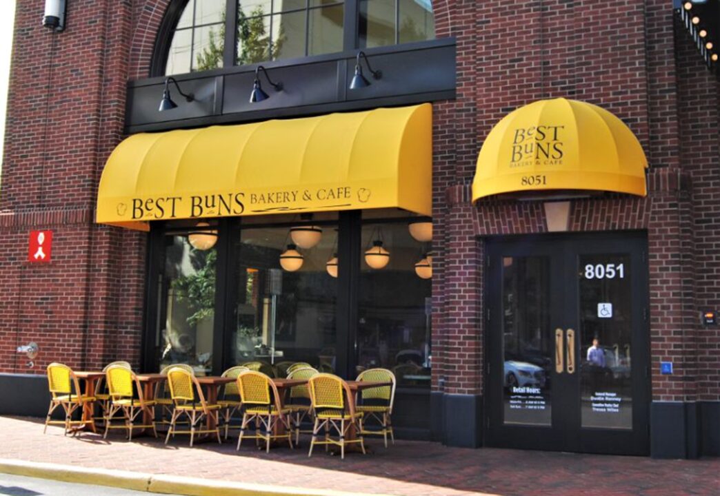 carroll architectural shade golden yellow dome awnings outside best buns bakery